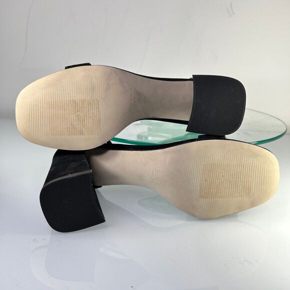 Steve Madden Dillion Block Heel Sandals Black Suede nubuck ankle strap 10 - Picture 9 of 11